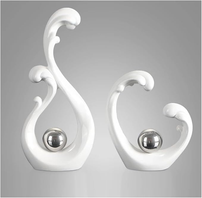 Sculptures Statues Sculpture Decoration White, Modern Abstract Art Sculptures Decoration, Office, Apartment Statues and Sculptures, Ceramic, White (White Wei?)