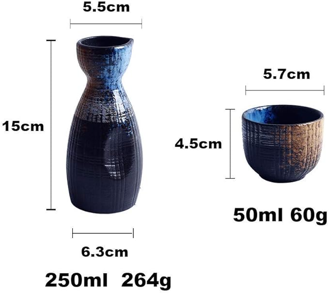 5 Piece Sake Set Traditional Ceramic Wine Glass Porcelain Pottery Sake Bottle Home Decor Crafts