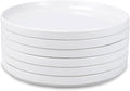 10 inch White Dinner Plates Set of 6, Ceramic Dinner Plates, Round Dessert Salad Plate, Porcelain Plate for Kitchen, Restaurant, Microwave, Oven & Dishwasher Safe, Scratch Resistant