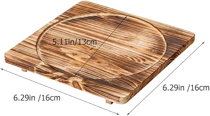 Unomor 2pcs Heat Insulation Pad for Korean Stone Bowls, Sturdy Wooden and Stone Mat Set for Hot Dishes, Kitchen Counter Protection, 6.29 Inches