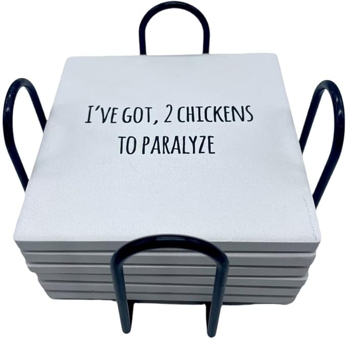 Misheard Lyrics 6 Piece Ceramic Coaster Set Funny Rock Music Humor Drinkware Pop Song Home Decor Classic Rock N Roll Punk Kitchen Dining Room Accessory
