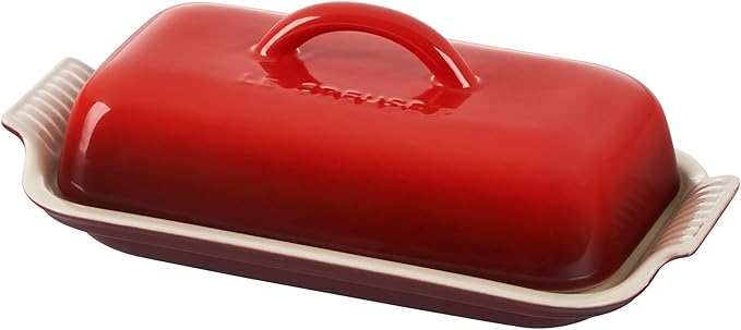 Le Creuset Stoneware Heritage Butter Dish, Cerise