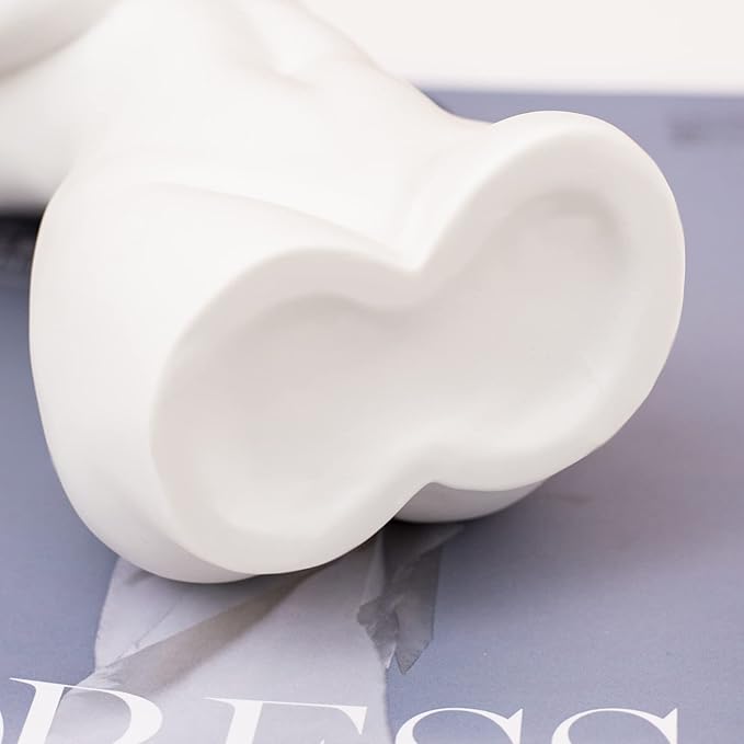 White Ceramic Female Body vase, Lovely Dry Flower Vase Modern Small Woman Body Vase Female Form Vases for Living Room Bedroom Decor,C