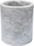 HillSpring Large Marble Kitchen Utensil Holder for Countertop, Tool Organizer with Protective Padded Base, Farmhouse Decor Gift, Wine Chiller Bucket, 6.4", Grey
