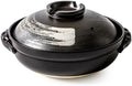 Japanese Ceramic Hot Pot, 3 Quart Clay Pot for Cooking with Lid, Heat Resistant Pot for Stew and Soup, Large Clay Cooking Pots for Nabe Pot and Korean Stone Pot Bibimbap,2800ML,B