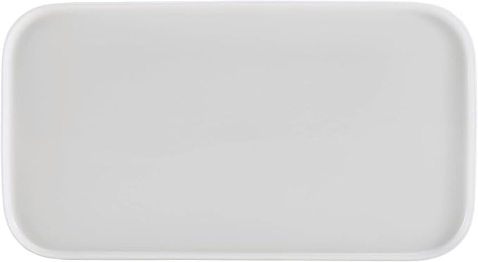 Mikasa Samantha Rectangular Bone China Lightweight Chip Resisant Serving Tray, 15.85 Inch, White