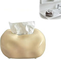 Decorative Ceramic Tissue Box Cover Modern Sculptural Design Creative Tissue Holder Smooth Finish for Home Office Bathroom (Yellow)