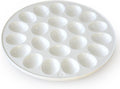 Cinf Ceramic Deviled Egg Containers Deviled Egg Platter Easter Gift Carrier Holder Trays with 22 Slots for Holiday Party and Home Kitchen,Dishwasher Safe,White (No lid included)