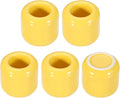 uxcell 5 Pcs Ceramic Chime Candle Holders, Small Ceramic Candle Holders for Birthday Parties Dinners Weddings Table Centerpiece Gatherings Anniversaries Occasions, Yellow
