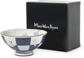 Traditional Style Japanese Ceramics Rice Bowl Chawan Pottery, Dishwasher Microwave Safe Made in Japan (Ichimatsu Usagi, Medium (oohira))