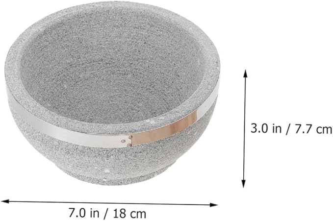 OUNONA Korean Stone Pot for Dolsot Bibimbap -temperature Resistant Cooking Pot Stone Bowl for Even Heating for Home Cooking and Traditional Korean Cuisine