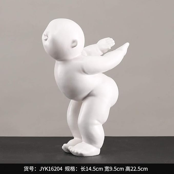 Handmade Sculptures Sculptures Ceramic Abstract Figure Fat Man Decoration New Chinese Creative Living Room Wine Cabinet Decoration-Length 14.5Cm Wide 9.5Cm High 22.5Cm