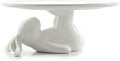 LA JOLIE MUSE Cupcake Stand, Easter Decorations, Ceramic Dessert Plates for Eggs and Cookies, Bunny Candy Dish Gifts, 8.3 Inch White