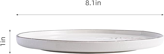 Pink Sakura Ceramic Appetizer Plates, 8-Inch Round Serving Plates for Snacks, Side Dishes (4)