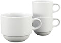 Fortessa Fortaluxe SuperWhite Vitrified China Dinnerware, Cassia 3-Ounce Stackable Espresso Cup, Set of 6