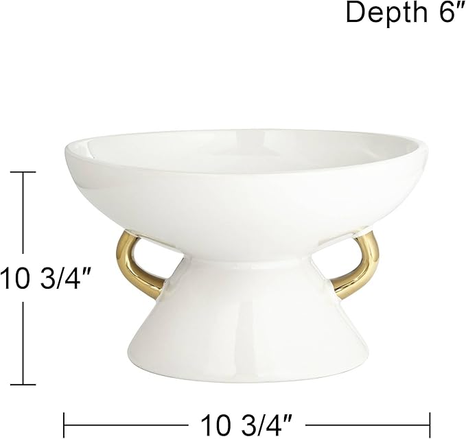 Studio 55D Empress 10 3/4" Wide Shiny White Ceramic Bowl