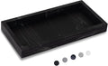 Small Bathroom Vanity Silicone Tray for Counter, Rectangle Dish Soap and Sponge Holder for Kitchen Sink, Perfume Organizer for Dresser, Marble Black
