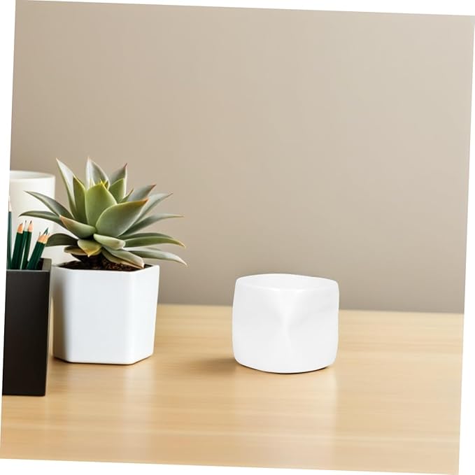 Mobestech Chinese Cup: Mini White Porcelain Irregular Shape Candle Holder Ceramic Serving Cup Mini Bowl