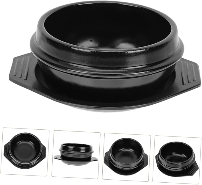 GLEAVI Korean Stone Pot Ceramic Soup Rice Casserole Bibimbap Cooking Heat Resistant Ceramic Pot