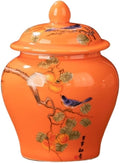 Ginger Jar Decorative Jars Ceramic Ginger Jar Vase Chinoiserie Chinese Style Traditional Porcelain Jars Asian Ginger Jar for Home Storage Jar Apothecary Jars(B)