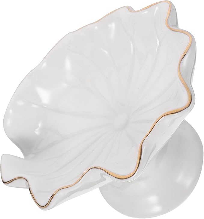 Ceramic Soap Dish with Drainage White Decorative Soap Holder Tray Bathroom Vanity Container for Home and Hotel Use