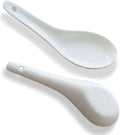 LeBlue 6-Pack Asian Chinese Reusable Dishwasher Safe Small Wonton Won Ton Soup Spoons, White Bone China Porcelain Ceramics