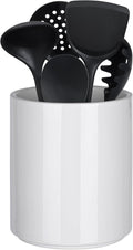 Utensil Holder Kitchen Utensil Holder for Countertop, Ceramic Cooking Utensil Holder for Kitchen Counter, Large Modern Spatula Holder Utensil Organizer Kitchen Decor, 6.5”H x 5.5”D White