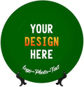 Custom Photo Ceramic Decorative Plate, Wobble-Plate Dishes with Display Stand, Handmade Ceramic Ornament, for Wall Hanging Living Room Bathroom Decor Gift, DarkGreen-8 In