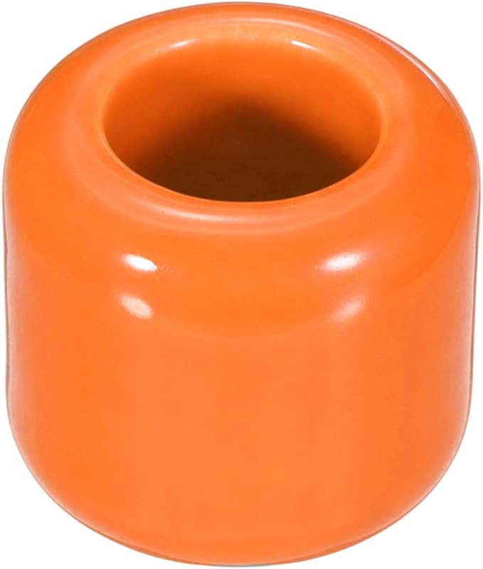 uxcell Ceramic Chime Candle Holders, Small Ceramic Candle Holders for Birthday Parties Dinners Weddings Table Centerpiece Gatherings Anniversaries Occasions, Orange