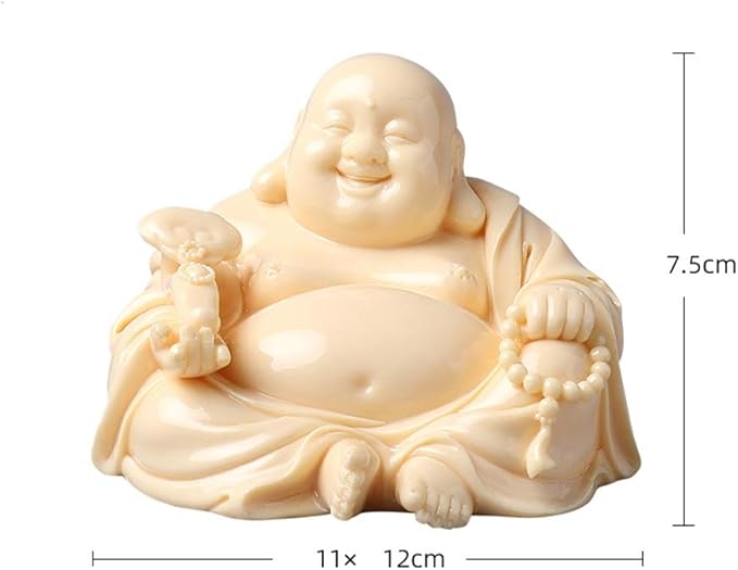 Buddha Statue Buddha Statue Ceramic Sculpture Maitreya Laughing Buddha Decoration Creative Car Buddha Decor Home Ornaments 2.95 Inches Gifts That Make You Happy