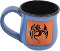 ALWAYS AZUL POTTERY Tribal Winged Dragon Mug in Real Blue Glaze - Handmade Ceramic Coffee Mug - Stylish and Unique Handcrafted Artistic Drinkware - Polished Clay Cups, Great for Coffee, Tea, and More