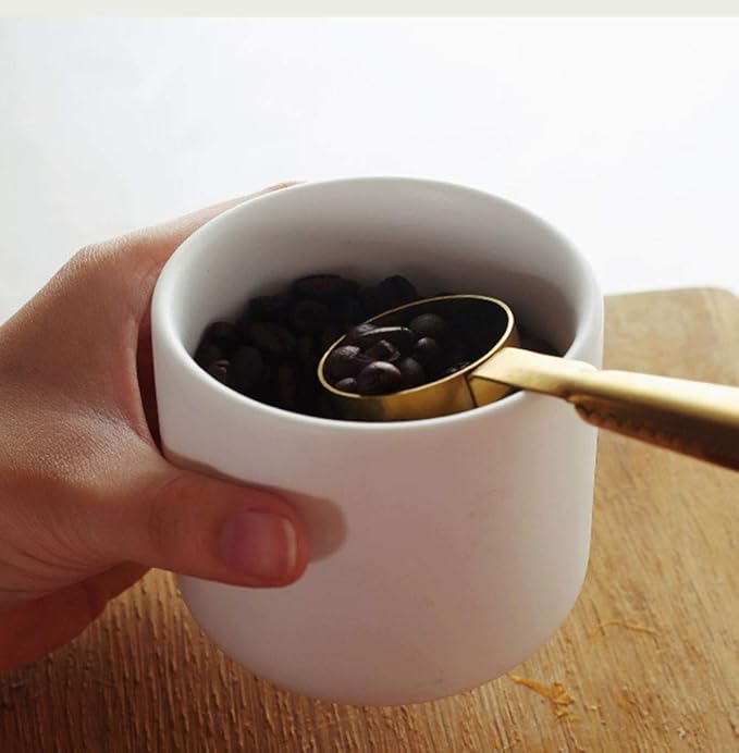 Ceramic Pure Color Sugar Bowl Spice Jar Storage Pot with Wooden Lid