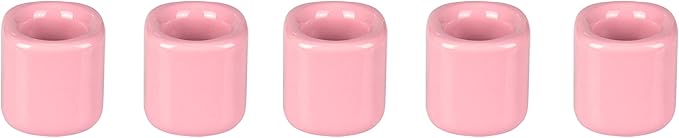 Mega Candles 5 pcs Pink 1/2 Inch Diameter Ceramic Chime Ritual Spell Candle Holders, Great for Casting Chimes, Meditation, Rituals, Spells, Vigil, Witchcraft, Wiccan Supplies