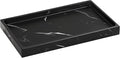 Luxspire Bathroom Vanity Tray, Resin Dresser Jewelry Ring Dish Tank Storage Kitchen Sink Countertop Organizer Plate Holder for Perfume Candles Soap Towel Plant Bathroom Accessories, M, Matte Ink Black