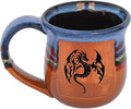 ALWAYS AZUL POTTERY Tribal Winged Dragon Mug in Azulscape Glaze - Handmade Ceramic Coffee Mug - Stylish and Unique Handcrafted Artistic Drinkware - Polished Clay Cups, Great for Coffee, Tea, and More