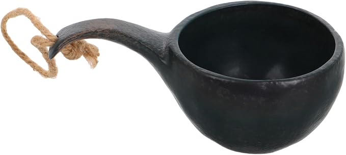 VOSAREA Retro Ceramic Ramen Soup Bowls with Handles Japanese Style Porcelain Serving Bowls for Noodles Snacks and Beverages for Outdoor Dining and Camping
