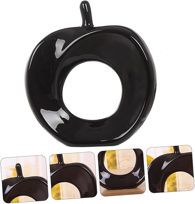 PRETYZOOM 1pc Ceramic Apple Figurine Sculpture Handmade Decorative Ornament for Desktop Decor Adorable Home Accent Present for Housewarming and Special Occasions Design