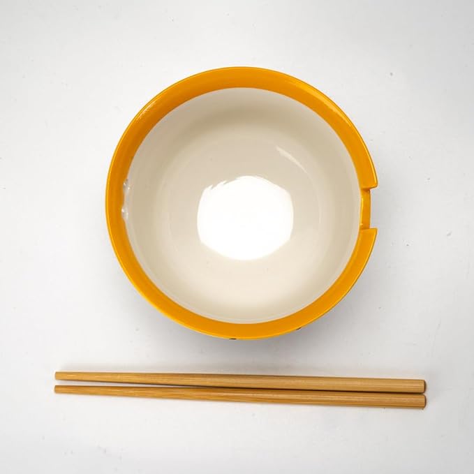 Urban Tokyo Handpainted Ceramic Glazed Japanese Ramen Udon Noodle Rice Bowl With Chopsticks 20 fl oz 5 inch Diameter Bowl Sets Color Box Packaging (Hummingbird)