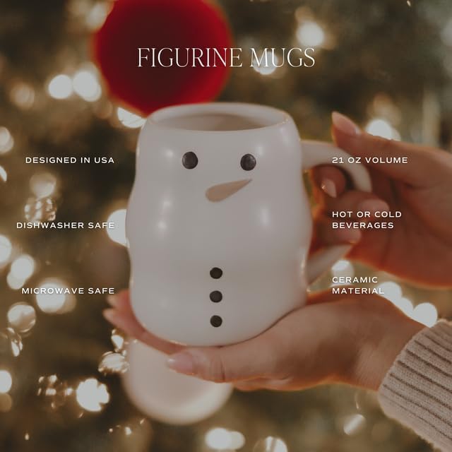 Sweet Water Decor Snowman Coffee Mug, 21oz Ceramic Christmas Mug, Dishwasher & Microwave Safe, Large Holiday Winter Cup for Coffee, Tea & Hot Chocolate, Stocking Stuffer Gifts for Women