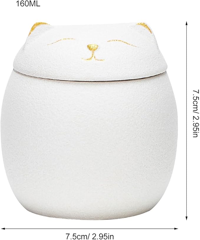 Lucky Cat Storage Jar Tea Containers Coffee Bean Container Sealable Containers Cat Ceramic Tea Jar Candle Tins Salt Bottles Storage Decorative Home