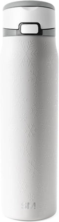 Simple Modern Mesa Loop | Christmas Water Bottle with Straw | 30oz Cup Holder Friendly Insulated Stainless Steel Bottles for Travel, School | Holiday Gifts for Women Men Her Him | Frosty Snowflakes