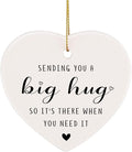 Inspirational Gifts for Women, Get Well Soon Gift Heart-Shaped Hanging Decoration Thinking of You Gifts Feel Better Present for Men Friends-Sending You A Big Hug Ornament