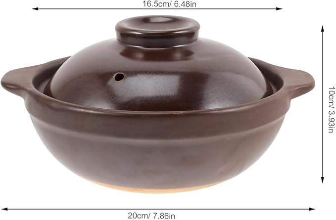 Cabilock Japanese Donabe Clay Pot with Lid, 6.5 Inch Terracotta Ceramic Casserole for Stovetop & Oven, Traditional Earthenware for Cooking Rice, Soup, Stew and Meat