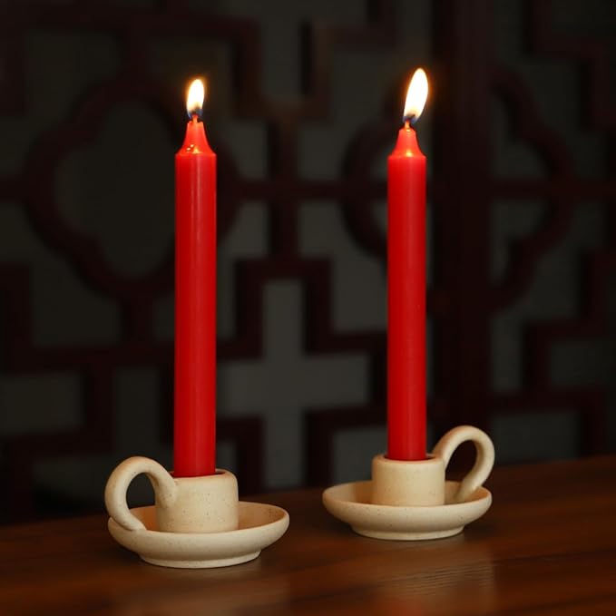 Candle Holder, 2PCS Halloween Nordic Style Ceramic Taper Candlesticks Holders Coffee Table Decor, Christmas Weddings, Desktop Ornaments Home Decor