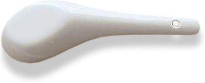 LeBlue 6-Pack Asian Chinese Reusable Dishwasher Safe Small Wonton Won Ton Soup Spoons, White Bone China Porcelain Ceramics