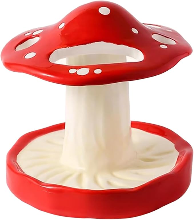 Gaolinci Cartoon Mushroom Ceramic Toothbrush Holder, Bathroom Toothbrush and Toothpaste Storage Decoration
