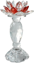 Crystal Lotus Candle Holder - Elegant Handcrafted Home Decor for Candles(Red)