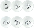 SOCOSY Super Cute Cat Ceramic Sauce Dish/Seasoning Bowl/Sushi Soy Dipping Bowl/Appetizer Plates/Serving Dish for Kitchen Home (Set of 6)