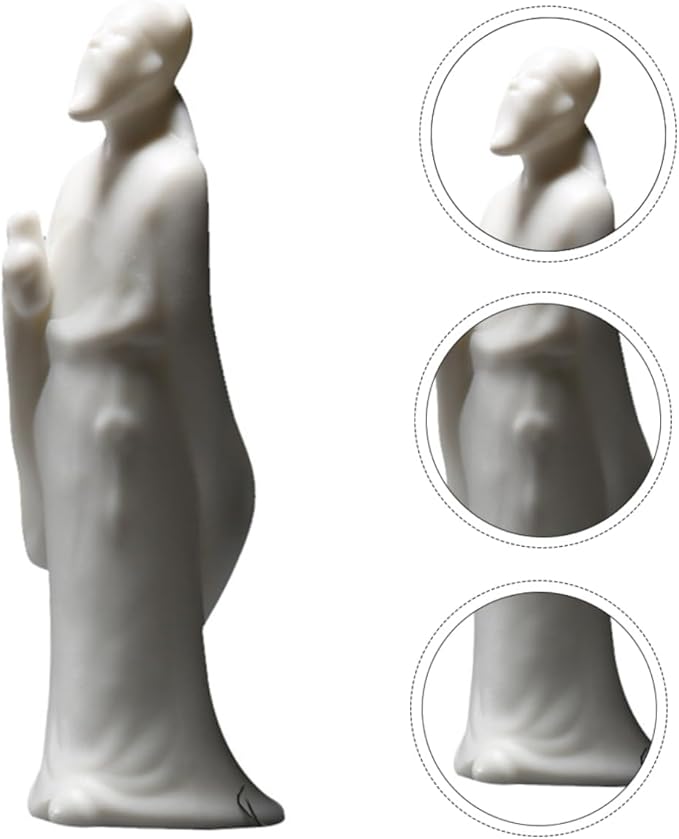 Luxshiny Figurine Portrait Ceramic Sculpture for Fish Tank Decoration Elegant Desktop Adornment for Home Office for