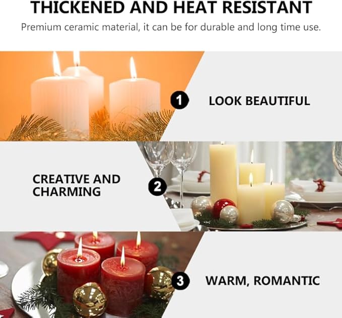 10Pcs Ceramic Tea Light Candle Holder Oil Burner for Scented Oil Tealight Wax Melt Warmer Incense Aroma Diffuser for Bedroom Living Room Balcony Patio Tabletop Star Birthday Wedding Present